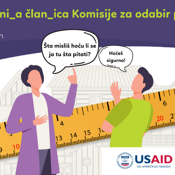 Otvoren Javni poziv za eksternog člana_icu u Komisiji za odabir projekata!